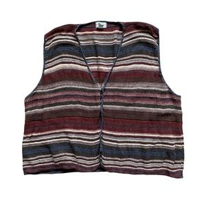 Earth tone striped sweater vest